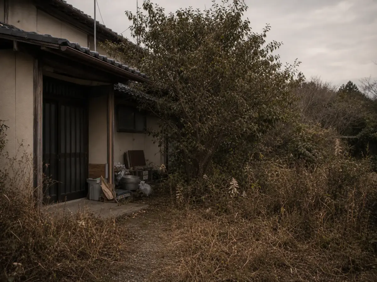 草木が伸びた家まわり・作業前(イメージ)